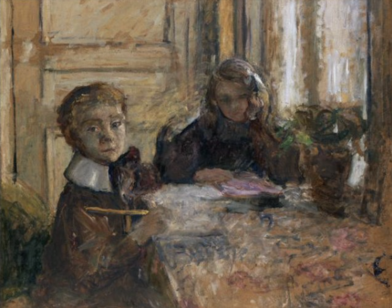 Edouard-Vuillard-heidihorten-collection-Annette-et-Jacques-Roussel-faisant-leur-devoir